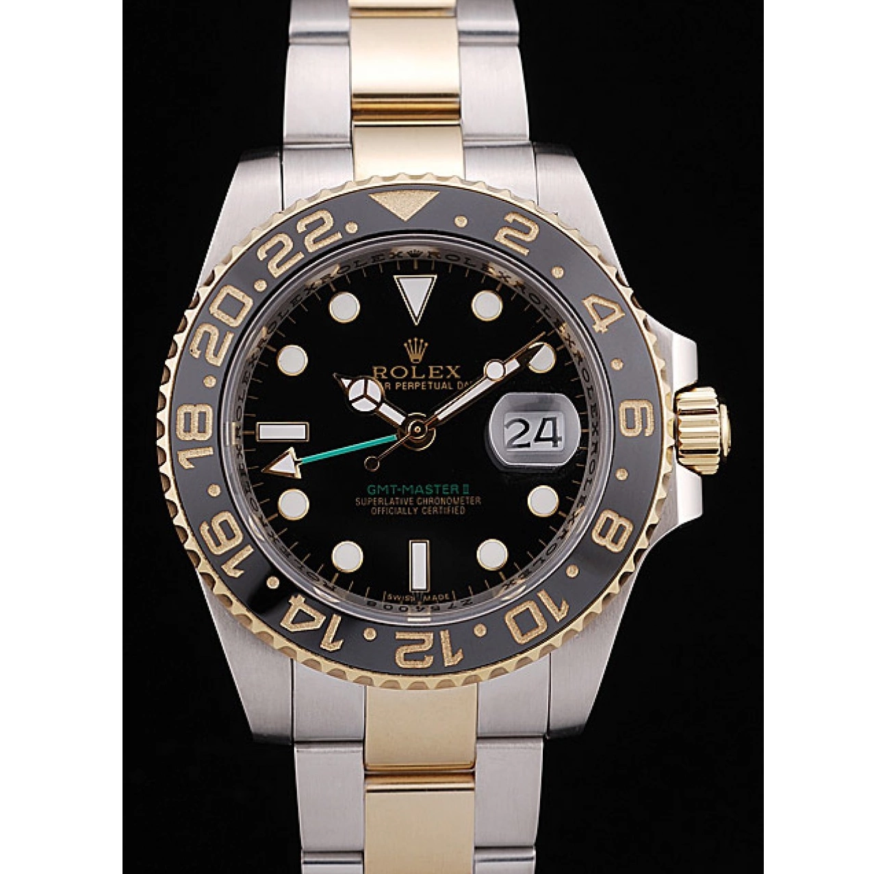 MiroTime 0820 Rolex GMT Master II Black Ceramic Bezel Black Dial 98229